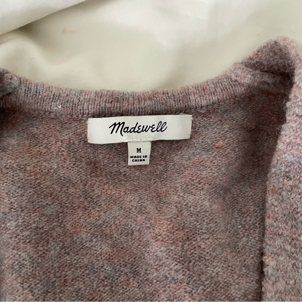 Madewell Alpaca/Wool Blend Mauve Open Front Long … - image 8